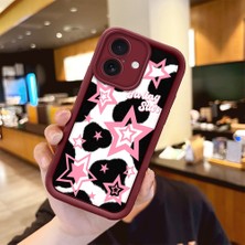 HONTINGA iPhone 17 ile Uyumlu Kılıfı Düşüme Önleyici Basitlik Anti Düşme Kamera Korumali Kelebek Bordo Desen Yumuşak Silikon Telefon Kılıfı Kadın ve Erkek Için Uygundur K2-7232