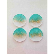 Karelim Home 4 Lü Bardak Altlığı Epoksi Özel Tasarım 10X10