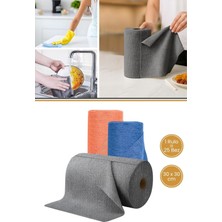 Flora 25 Adet Superclear Rulo Temizlik Bezi, 30X30 cm Çok Amaçlı Mutfak Banyo Bezi 1 Rulo = 25 Adet