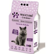 Magicsand Lavanta Kokulu 5 Lt Topaklaşan Kedi Kumu İnce Taneli Doğal Beyaz Bentonit İçerir