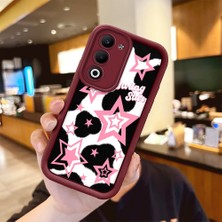 HONTINGA Oppo A5 Pro 5g ile Uyumlu Kılıfı Düşüme Önleyici Basitlik Anti Düşme Kamera Korumali Kelebek Bordo Desen Yumuşak Silikon Telefon Kılıfı Kadın ve Erkek Için Uygundur K2-7232