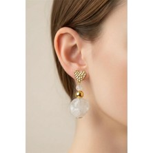 Petek Aksesuar Akrilik Tasarım El Yapımı Kalp Küpe