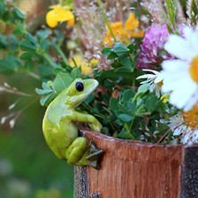 Teknocan Marketing Top 4283 Kurbağa Çiçek Saksısı Tutucu Heykelcik, Yeşil