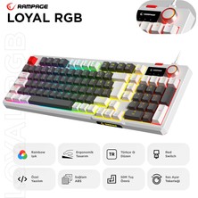 Rampage Loyal Gri/beyaz USB Hot Swap Rgb Red Switch Mekanik Gaming Oyuncu Klavye