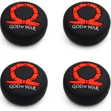 Cafele God Of War Desenli Sony PS5/PS4/PS3 Analog Koruyucu Silikon Pad 4'lü Set Kaliteli