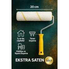 Teknocan Marketing Rulo Fırça, Iç ve Dış Cephe Boyama, Tavan Badana, ve Mobilya, Profesyonel Boya ve Badana Rulo, Yıkanabilir, Ekonomik (20 Cm)