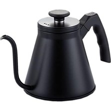 Teknocan Marketing Barista Kahve Gooseneck Kettle - Çelik Kahve Demleme Dripper Kettle - Indüksiyonlu - Paslanmaz Çelik - Siyah, Slim - 1200 ml