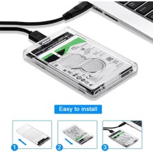 Teknocan Marketing Plus PX-3000 Usb3.0 Harddisk Kutusu, 2.5 Şeffaf Harddisk/ssd Kutusu