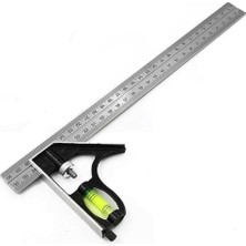 Bts Ayarlanabilir Terazili Açı Ölçer Gönye 30 cm Paslanmaz Çelik 45°-90° Endüstriyel Kullanım