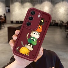 HONTINGA Tecno Camon 40 ile Uyumlu Kılıfı Düşüme Önleyici Basitlik Anti Düşme Kamera Korumali Kedi Bordo Desen Yumuşak Silikon Telefon Kılıfı Kadın ve Erkek Için Uygundur K2-7154