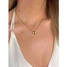 Güneş Takı 316L Gold Tek Yonca Model Çelik Kolye