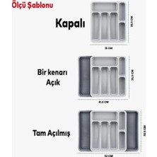 Teknocan Marketing Çift Taraflı Ayarlanabilir Organizer Çekmece Içi Kaşıklık Uzayabilen Çatal Bıçaklık Düzenleyici
