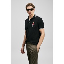 Lufian Brady Smart Erkek Polo Tişört Siyah