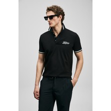 Lufian Artos Smart Erkek Polo Tişört Siyah