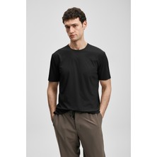 Lufian Nuvor Modern Grafik T- Shirt Siyah