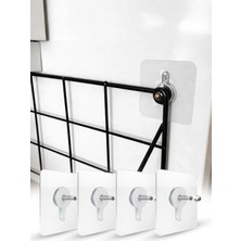 Omilife 4 Adet Pratik Kancalı Duvar Askısı Yapışkanlı Vidalı Askı