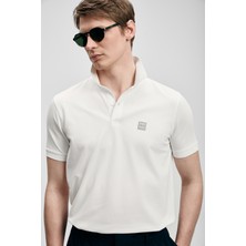 Lufian Carter Smart Erkek Polo Tişört Kırık Beyaz