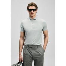 Lufian Spencer Hi- Tech Performance Dikişsiz Polo Tişört Açık Gri