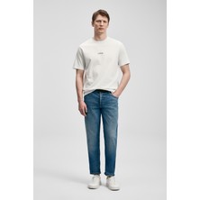 Lufian Marcus Modern Grafik T- Shirt Kırık Beyaz