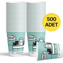 Ofix Karton Bardak Özel Baskılı 7 Oz 180 ml 500 Adet - Su Yeşili