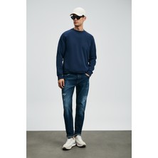 Lufian Edgar Spor Jean Erkek Pantolon Slim Fit Mavi