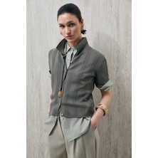 Lufian Dına Kadın Triko Gömlek Koyu Yeşil