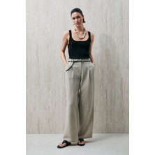 Lufian Aster Kadın Triko Atlet Siyah