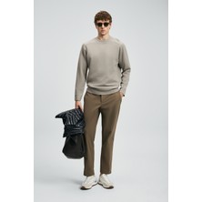 Lufian Daren Smart Erkek Chino Pantolon Slim Fit Toprak