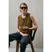 Lufian Perla Kadın Triko Atlet Safran