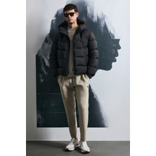 Lufian Jacop Kaz Tüyü Erkek Mont Siyah