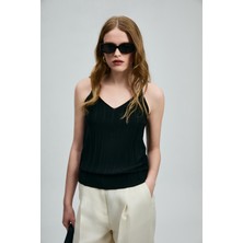 Lufian Darla Kadın Triko Atlet Siyah