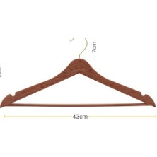 Teknocan Marketing 24 Adet Kahverengi Ahşap Görünümlü Plastik Askı Kıyafet Elbise Gömlek Askısı Kancalı