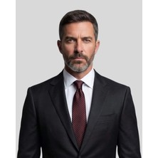 1001 Kravat 8 Cm Genişliğinde Ince Çizgili Bordo Kravat