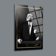 SRD Concept Atatürk 64 Dikey Cam Tablo 30x45 Renkli Modern Tasarım Duvar Dekoru