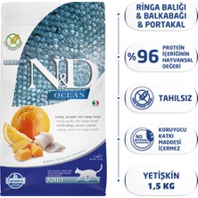 N&D Nd Kedi Maması 1,5 kg Süper Premium Balkabaklı Portakallı Ringa Balığı Lezzeti