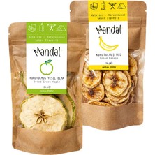 Mandal Kurutulmuş Muz ve Yeşil Elma Kurutulmuş Meyve Kurusu Dilimleri