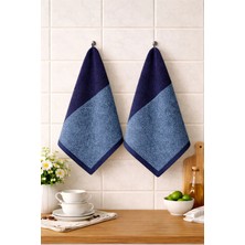 Lara Lisa Collection 2'li Mutfak Havlu Seti Lacivert-Mavi %100 Pamuk 30X50cm