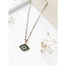 Luna Jewelry Kadın Nazar Bocuğu Model Zirkon Taşlı 316 L Çelik Kolye