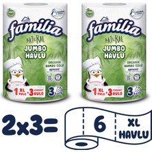 Familia Natural Jumbo Havlu 1 Xl=3 Rulo x 2