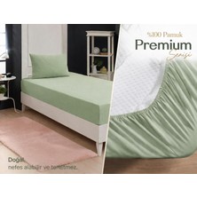 PREMIUM Altın Yaprak (120X200) Tek Kişilik Lastikli  Pamuk Penye Çarşaf + 1 adet Yastık Kılıfı (50x70 Cm)