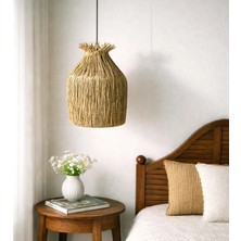 Noldecoration El Yapımı Naturel Kraft Kağıdı Orta Boy Modern Hasır Sarkıt Avize