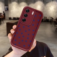 HONTINGA Tecno Camon 40 ile Uyumlu Kılıfı Düşüme Önleyici Basitlik Anti Düşme Kamera Korumali Yıldız Bordo Desen Yumuşak Silikon Telefon Kılıfı Kadın ve Erkek Için Uygundur K2-7225