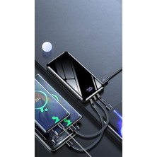 Teknocan Marketing 10000 Mah Dijital Göstergeli Dahili Kablolu Powerbank 10000 Mah Powerbank Lightning - Type C - USB - Micro USB Dahili Kablolu Powerbank Bpb3