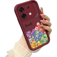 HONTINGA Infinix Zero 30 5g  ile Uyumlu Kılıfı Düşüme Önleyici Basitlik Anti Düşme Kamera Korumali Gülümser Bordo Desen Yumuşak Silikon Telefon Kılıfı Kadın ve Erkek Için Uygundur K2-7060