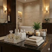 Teknocan Marketing Banyo Düzenleyici Organizer Banyo Rafı (Şeffaf)