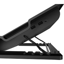 Teknocan Marketing INC-341FXS Ergonomik USB Sessiz 7"-17" Notebook Stand Soğutucu Gürültü Seviyesi 10 Dba 140 Mmlik Fan Ile Güçlü Hava Akımı 2 USB Girişi Isı Yayılımıyla Yüksek Performans Güç Girişi 075 W