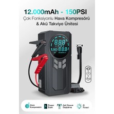 Shopping Area Taşınabilir Dijital Hava Kompresörü Jump Starter Powerbank