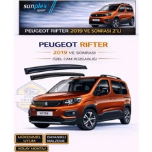 Sunplex Peugeot Rifter 2019 - 2026 Cam Rüzgarlığı Takım 2 Li Takım Rüzgar Kesici Yağmur Önleyici