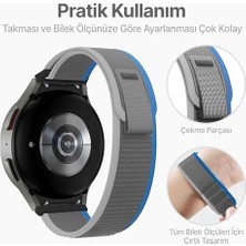 Teknocan Marketing Galaxy 7/6/5/4/fe Serisi (40MM/44MM) 6/4 (47MM/43MM/42MM) 5 Pro 45MM Için Hafif ve Bileği Rahatsız Etmeyen 20MM Kavisli Trail Loop Kumaş Kordon