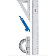 Yıldızlar Pergelli Çizim Seti 30 cm 1 Adet Şeffaf Cetvel 1 Adet Pergel 1 Adet Açıölçer